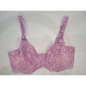 Victoria's Secret 36DD Unlined Demi Bra Lavender Lace Underwire Full Coverage